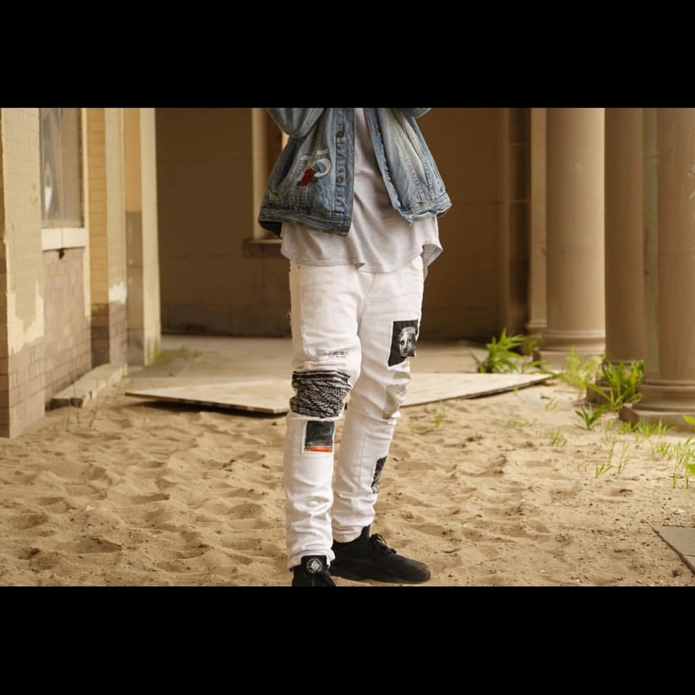white styled pants